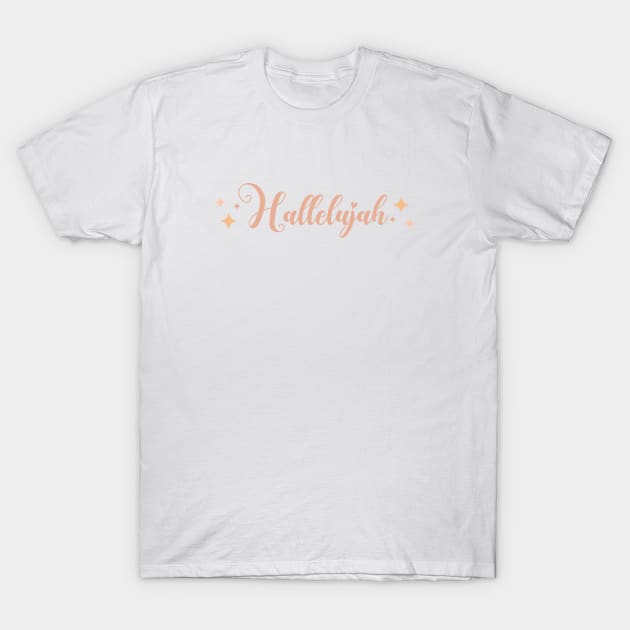 Hallelujah - Praise & Worship God Christian Design T-Shirt by Heavenly Heritage